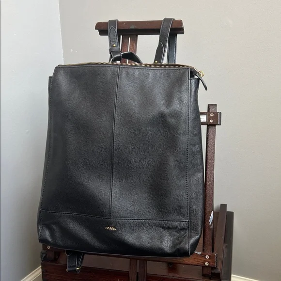 NWT Fossil Elina Convertible Black Leather Backpack Fossil Elina Large Convertible Backpack Black Leather  main image 2